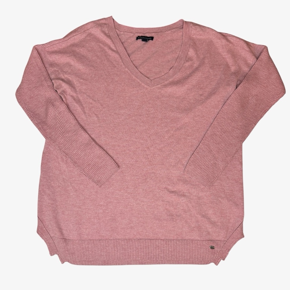 American Eagle Outfitters Women’s V-Neck Long Sleeve Sweater, Pink, Size Small